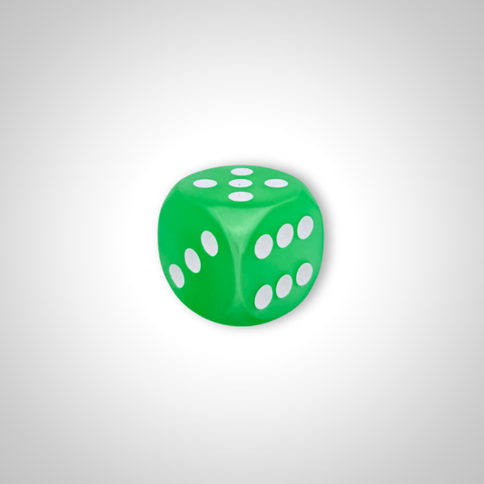 Velvet Mint/white 35mm d6 dice w/pips (Chessex Off Colour Single D6)
