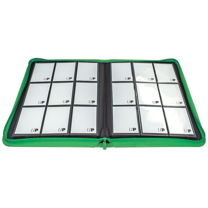 Vivid 9-Pocket Zippered PRO-Binder: Green