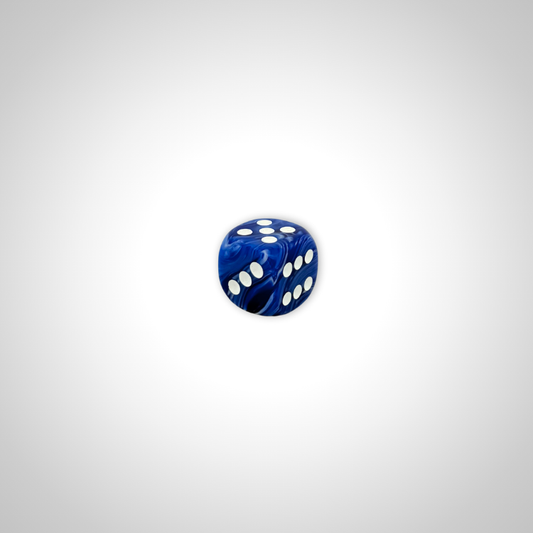 Vortex Style Blue/white 25mm d6 dice w/pips (Chessex Off Colour Single D6)
