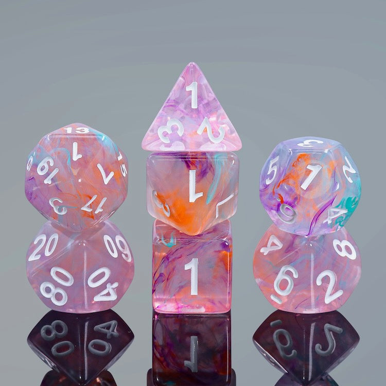 Watercolour Dice Set