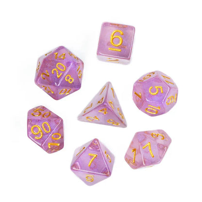 Purple Aurora Glitter Dice Set