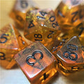 Orange Aurora Glitter Dice Set