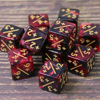 Pearl Red and Black MTG Positive Counter Dice (Single)