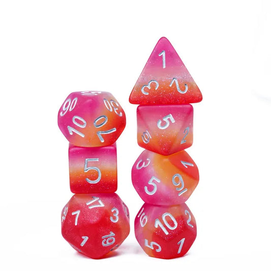 PRIDE FLAG Dice - Lesbian frosted Dice Set