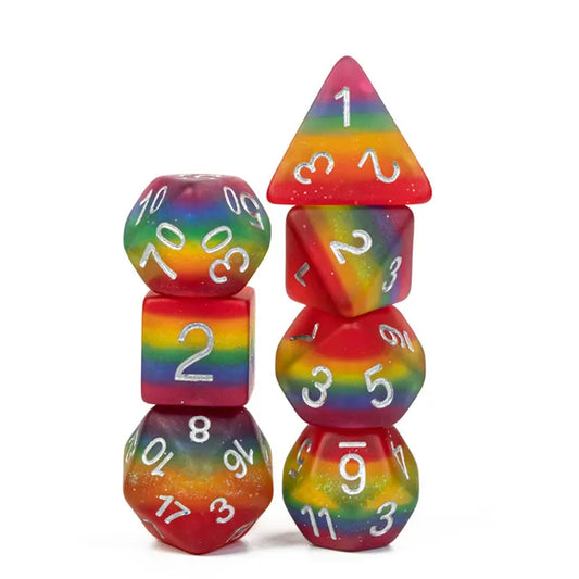 PRIDE FLAG Dice - Rainbow Frosted Dice Set