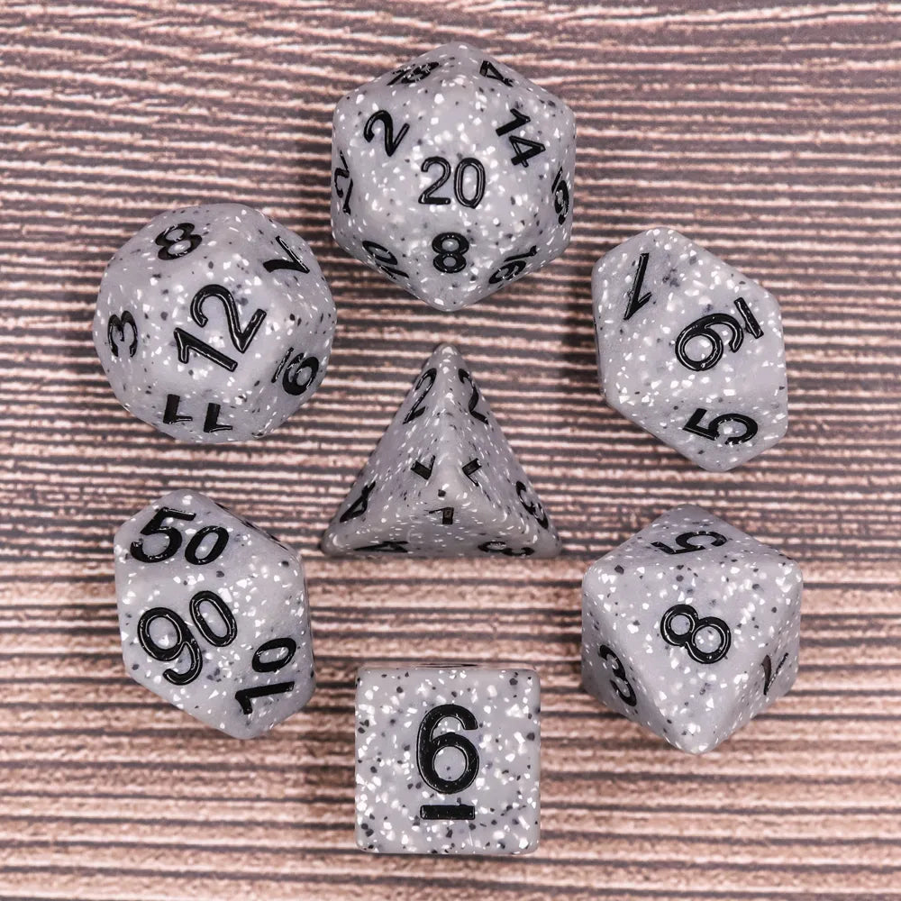 Grey Granite Dice Set