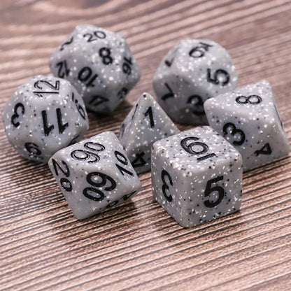 Grey Granite Dice Set