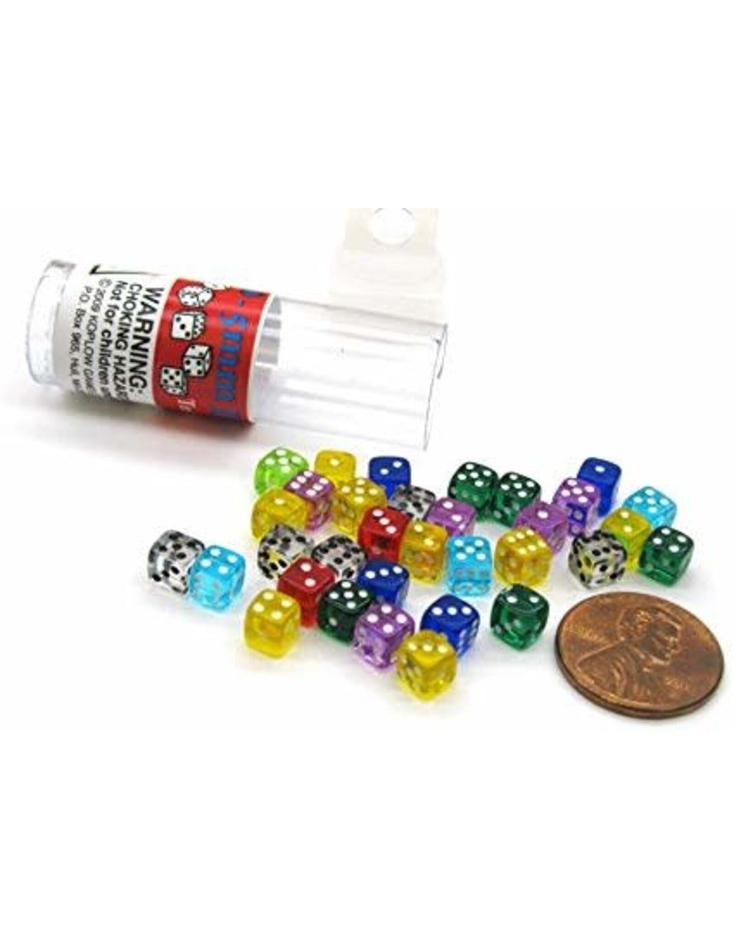 Koplow Transparent 30 Assorted Mini 5mm D6 Dice