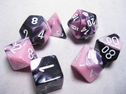 CHX26430: Black-Pink/White Gemini Polyhedral 7-Die Set