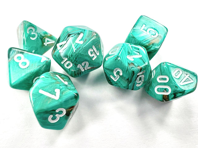 Marble Mini-hedral Oxi-Copper/white 7-Die Set