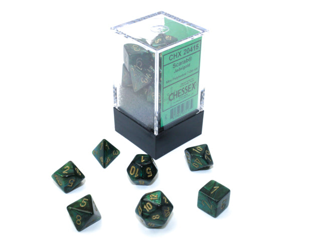 Scarab Mini-hedral Jade/gold 7-Die Set