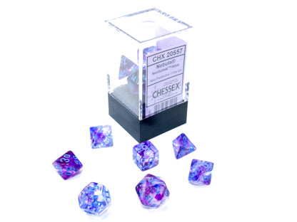 Nebula Mini-hedral Nocturnal/blue Luminary 7-Die Set