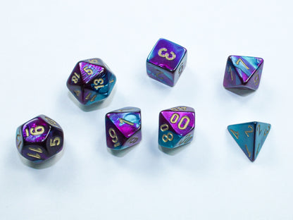 Gemini Mini-hedral Purple-Teal/gold 7-Die Set