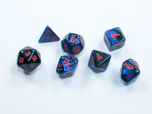Gemini Mini-hedral Black-Starlight/red 7-Die Set
