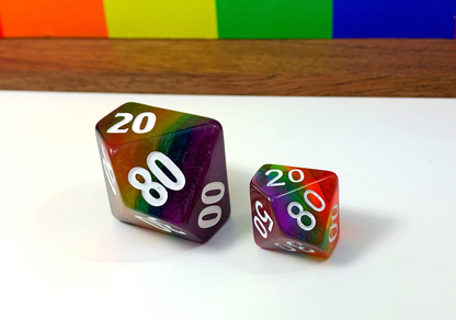 HeartBeat Dice: Colossal Philly Rainbow Pride Set