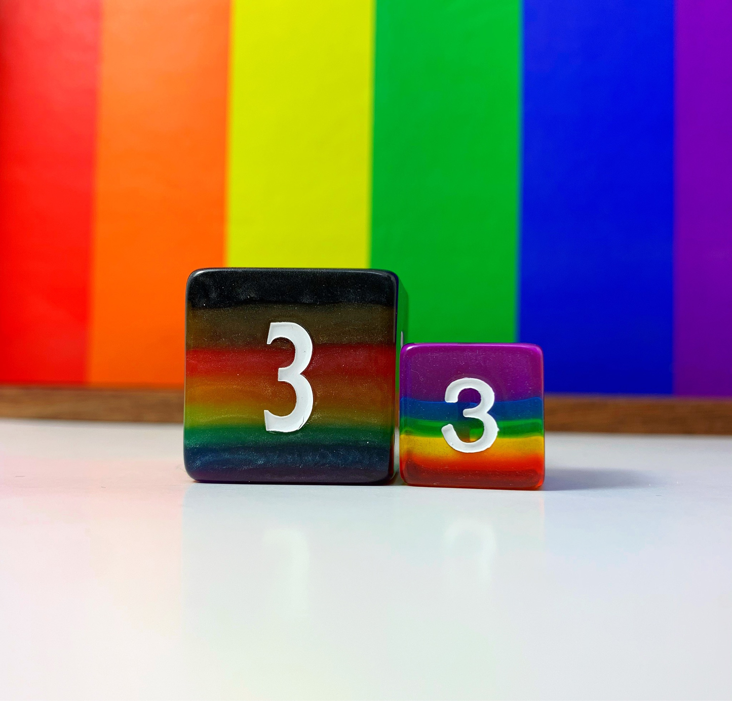 HeartBeat Dice: Colossal Philly Rainbow Pride Set