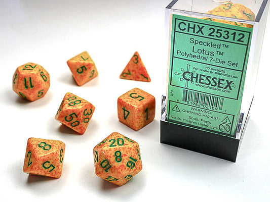CHX25312: Lotus Speckled Polyhedral 7-Die Set