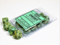 CHX27209: Marble Green/Dark Green Set of Ten d10's