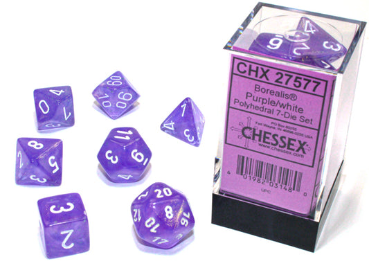 CHX27577 Luminary Borealis Polyhedral Purple/white 7-Die Set