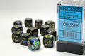 Lustrous Shadow/gold 16mm d6 Dice Block (12 dice)