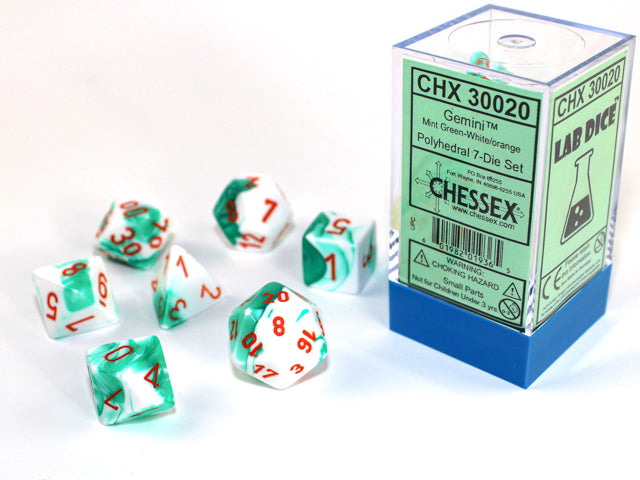 CHX30020: Gemini Mint Green-White/orange 7-Die Set