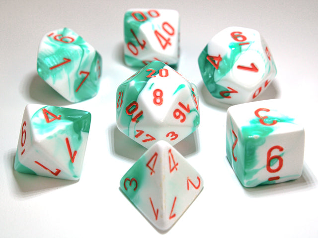 CHX30020: Gemini Mint Green-White/orange 7-Die Set