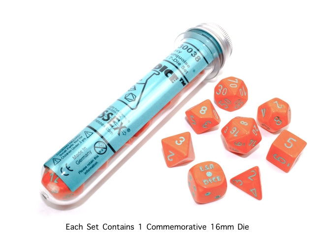CHX30038: Heavy Dice Orange/turquoise 7-Die Set