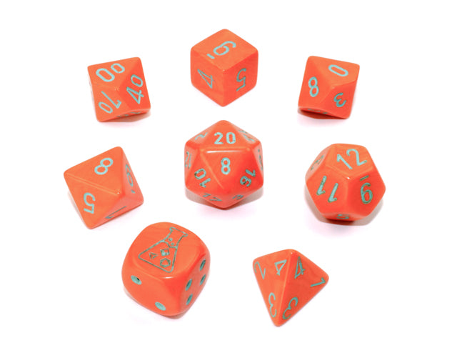 CHX30038: Heavy Dice Orange/turquoise 7-Die Set