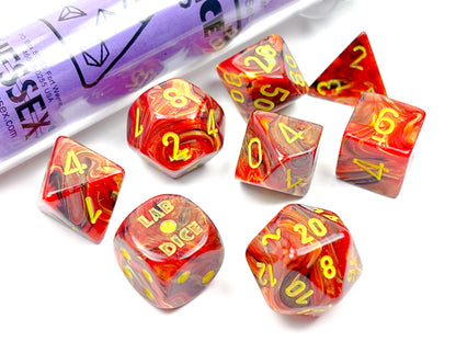 CHX30050: Vortex Underworld/yellow Polyhedral 7-Die Set