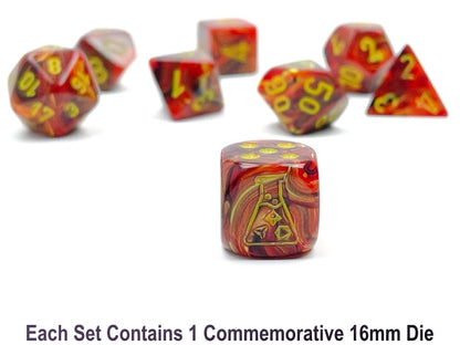 CHX30050: Vortex Underworld/yellow Polyhedral 7-Die Set