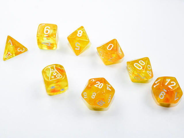 CHX30053: Borealis Canary/white Luminary Polyhedral 7-Die Set