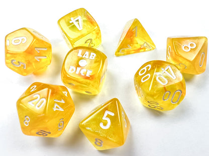 CHX30053: Borealis Canary/white Luminary Polyhedral 7-Die Set