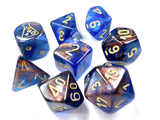 DnD dice set - Royal blue Scarab dice for sale from Dice Game Depot