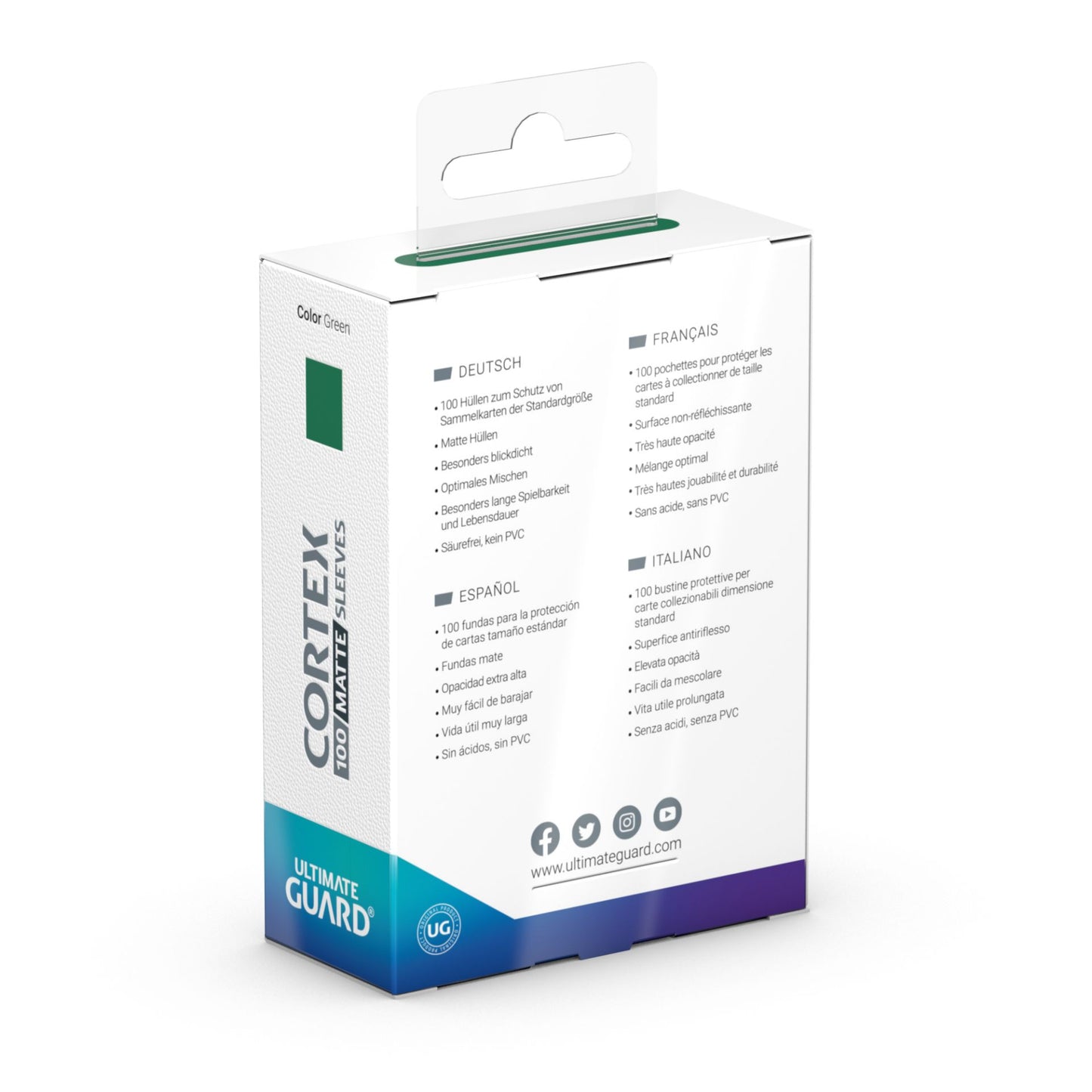 Ultimate Guard Cortex Sleeves - Matte Green - Standard Size (100)