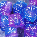 Blue Purple Glitter MTG Positive Counter Dice (16mm Single)