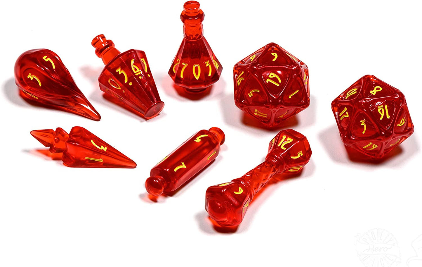 PolyHero Wizard 8 Dice Set Dragonfire