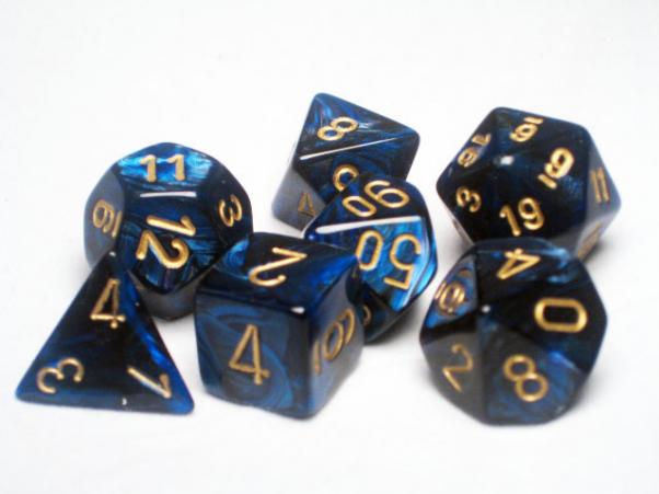 Scarab Polyhedral Royal Blue/gold 7-Die Set
