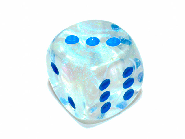 Borealis Icicle/light blue Luminary 30mm d6 dice w/pips (Single D6)