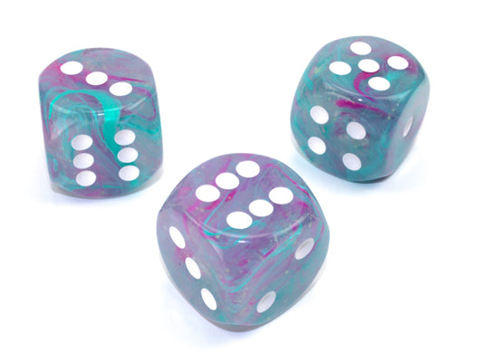 Nebula Wisteria/white Luminary 30mm d6 dice w/pips (Single D6)