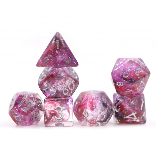 Red, Pink, and Black Vapour Dice Set