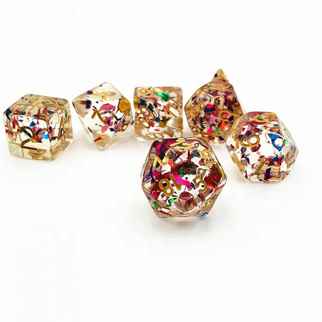 Confetti Dice with Gold Ink