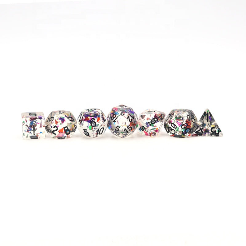 Confetti Dice with Black Ink