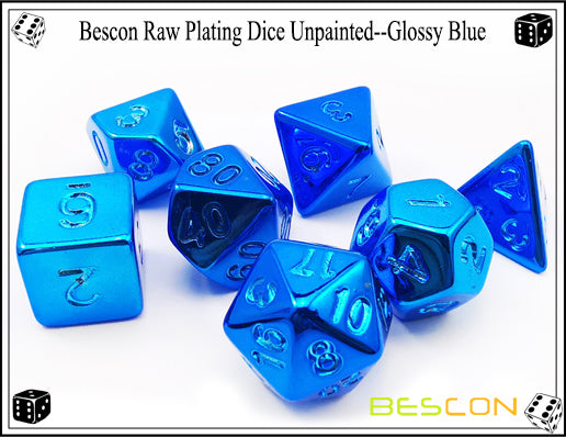 Bescon Dice: Glossy Blue Plated Set