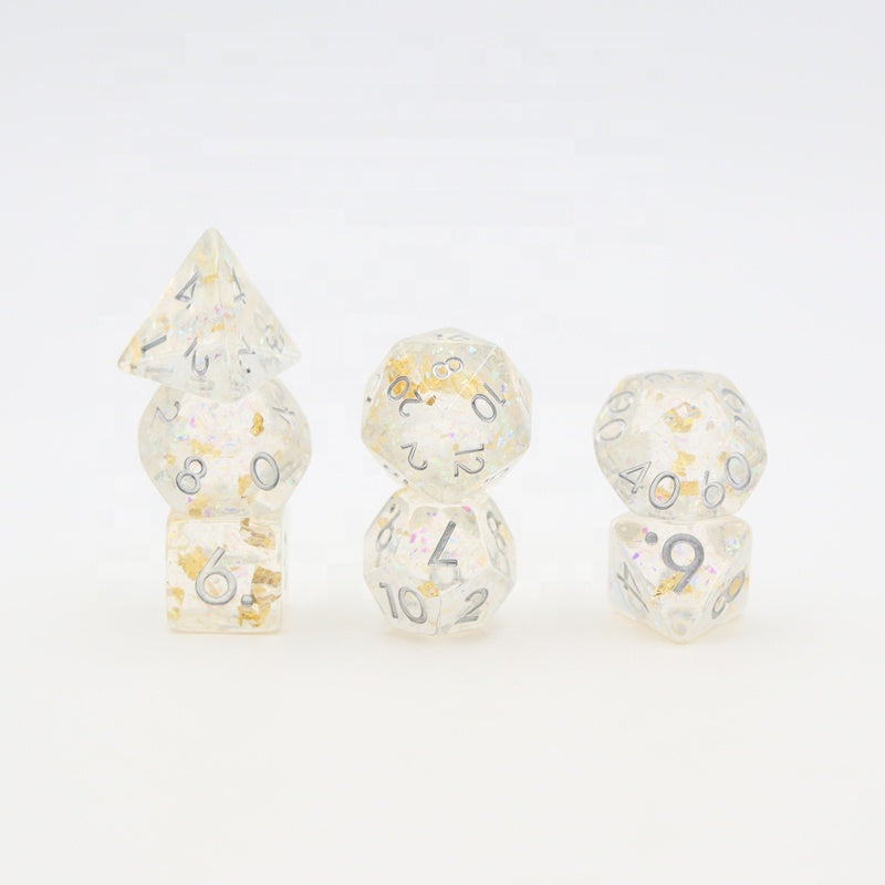 Glitter Gold Foil and Silver Ink Dice