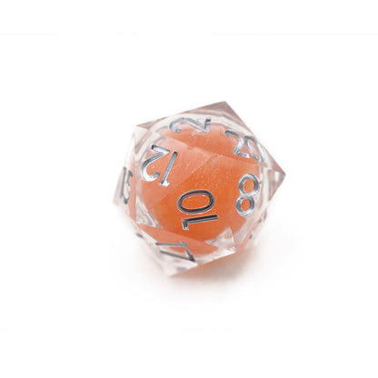 Orange Sharp Edged 33mm D20 with Liquid Core