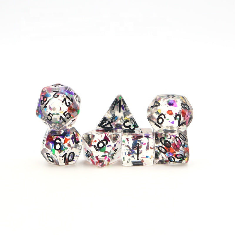 Confetti Dice with Black Ink