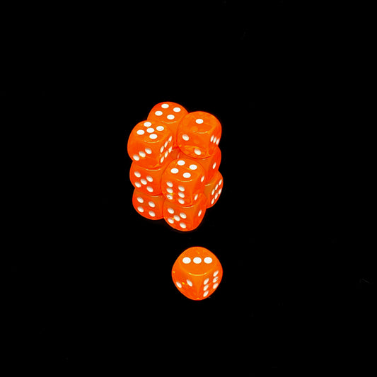Chessex 16mm Off Colour Translucent Orange D6 Set with Pips