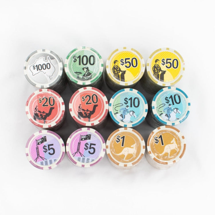 Australiana Poker Set - 300 Chips