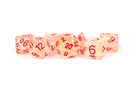 MDG Resin Flash Dice Set 16mm Polyhedral - Red