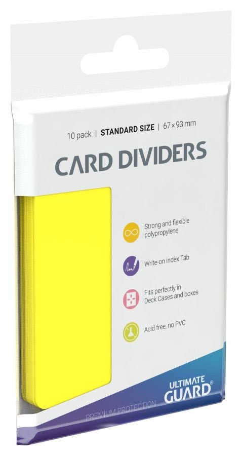 Card Dividers Standard Size - Yellow (Pack of 10)